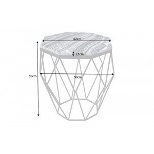DIAMOND modern márvány lerakóasztal - szürke