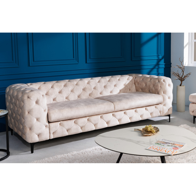 MAGNOLIA design bársony kanapé - 235cm - pezsgő