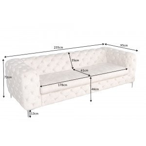 MAGNOLIA design bársony kanapé - 235cm - pezsgő