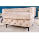 MAGNOLIA design bársony puff - pezsgő