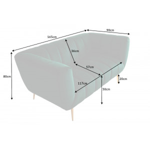 NOBLESSE exkluzív bársony kanapé - smaragd - 165cm