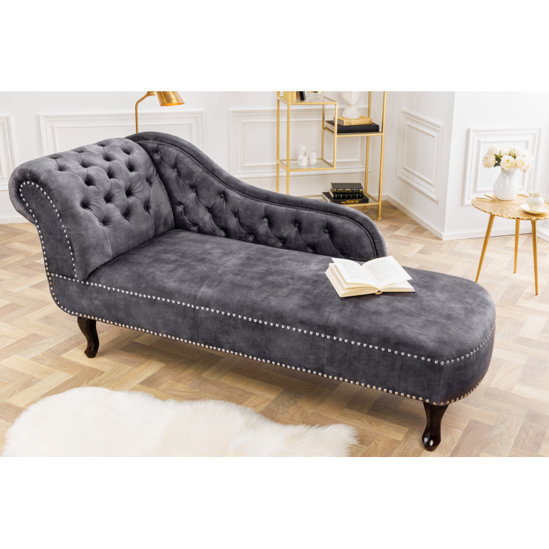 CHESTERFIELD design bársony szófa - 170cm - szürke