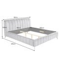 AMSTERDAM exkluzív bársony ágykeret - szürke - 180x200cm