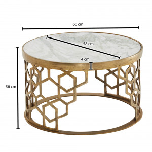 LARYLL exkluzív márvány dohányzóasztal - 60cm
