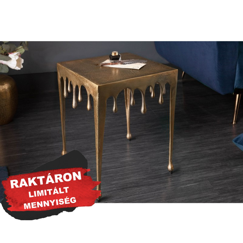 LIQUID design fém lerakóasztal - 34cm - arany