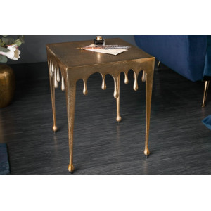 LIQUID design fém lerakóasztal - 34cm - arany