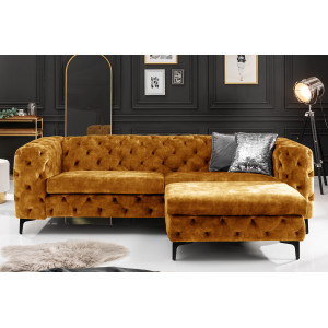 MAGNOLIA design bársony kanapé - 235cm - mustár