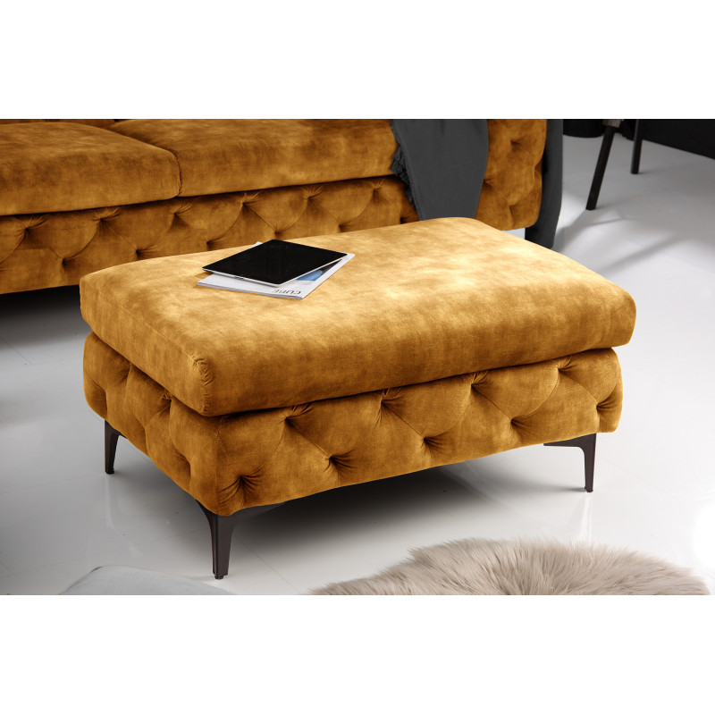MAGNOLIA design bársony puff - mustár