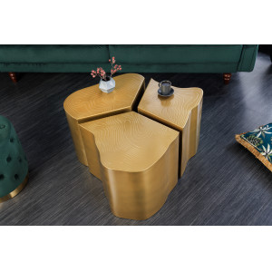 ORGANIC ORIENT design dohányzóasztal szett - arany Fém