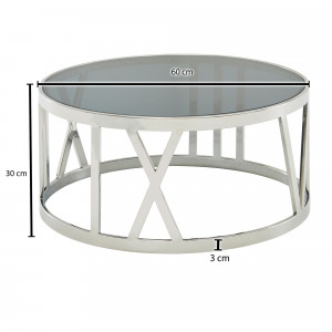 ITINERA dohányzóasztal - 60cm - ezüst