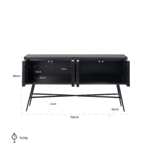 ROSETELLI exkluzív komód márvány berakással - 150cm
