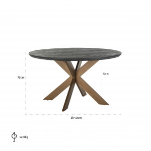 BLACKBONE ROUND luxus étkezőasztal - 140cm
