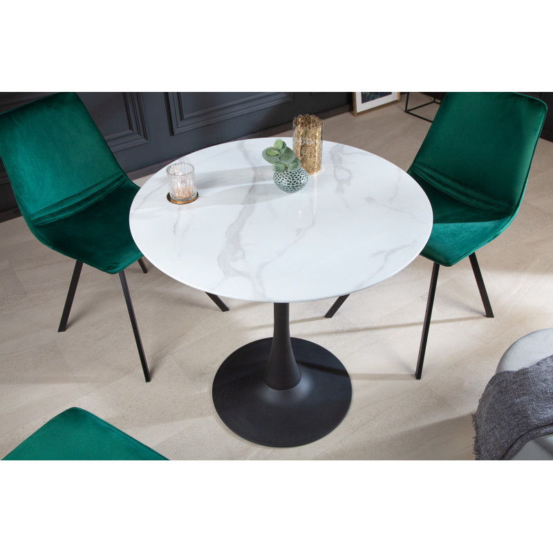 LYON design kerek étkezőasztal - 80cm - fekete