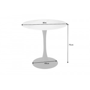 LYON design kerek étkezőasztal - 80cm - fekete