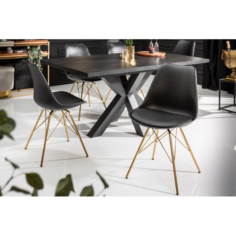 SCANDINAVIA modern szék - fekete/arany