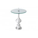 DANSEN különleges üveg lerakóasztal - 65cm - ezüst