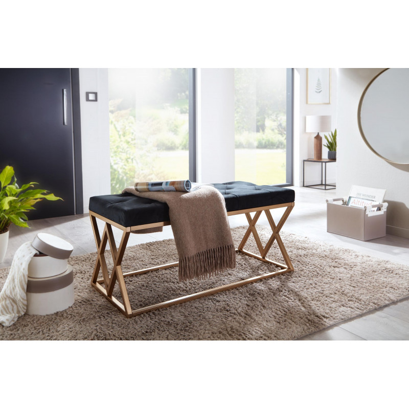 VANITY modern bársony ülőpad - 90cm