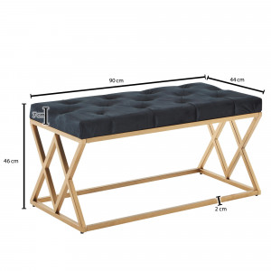 VANITY modern bársony ülőpad - 90cm