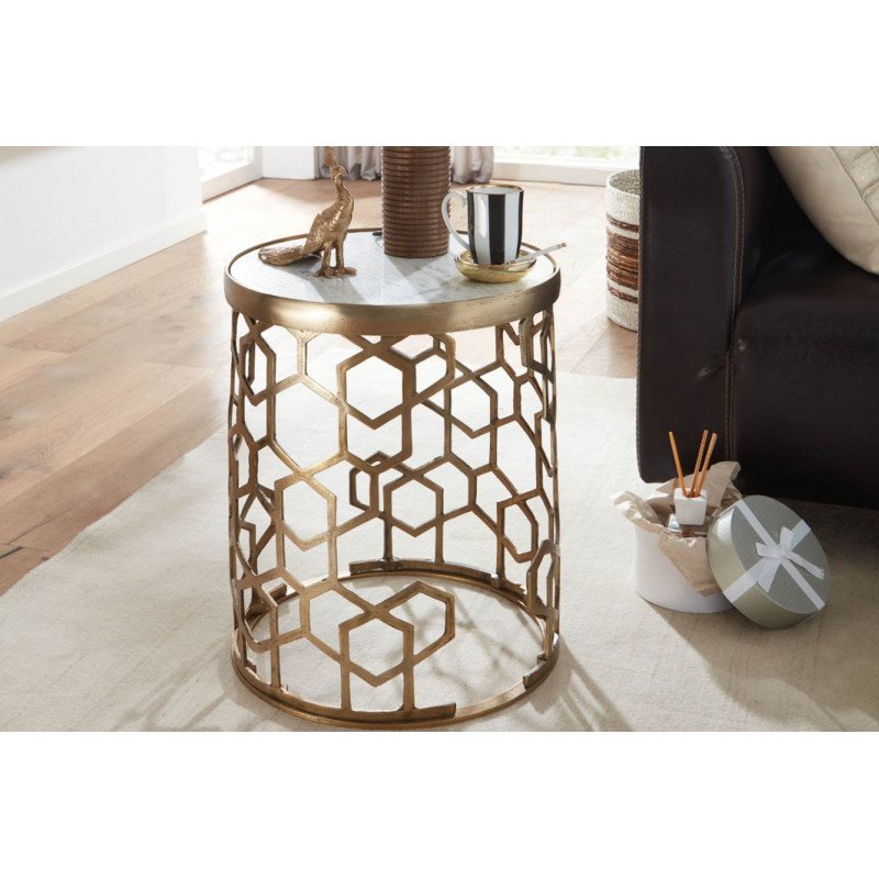 LARYLL exkluzív márvány lerakóasztal - 46cm