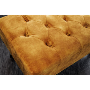 CHESTER design bársony fotel - mustár