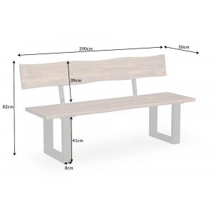 GENESIS tömör akác ülőpad - 200cm