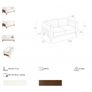 PEDRAZA prémium bőr kanapé - 2 személyes - fehér