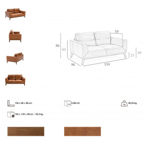 LEON prémium bőr kanapé - 2 személyes