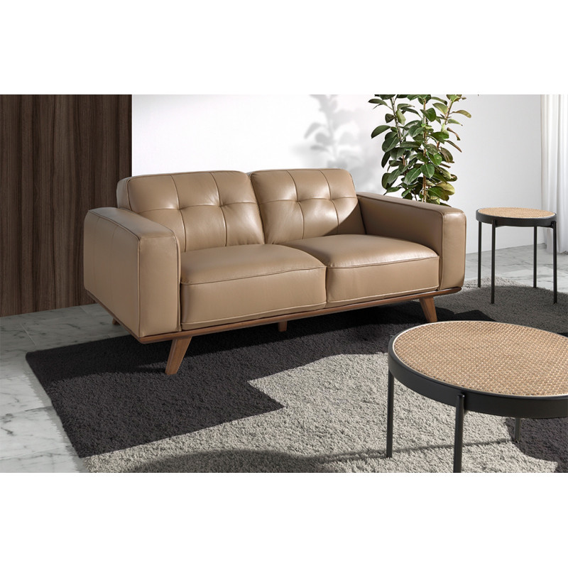 GIRONA prémium bőr kanapé - 2 személyes - beige