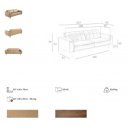 GIRONA prémium bőr kanapé - 3 személyes - beige