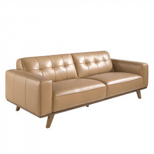 GIRONA prémium bőr kanapé - 3 személyes - beige