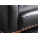 GIRONA prémium bőr kanapé - 2 személyes - fekete