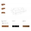 RIOJA prémium bőr kanapé - 3 személyes