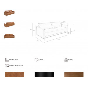 RIOJA prémium bőr kanapé - 3 személyes