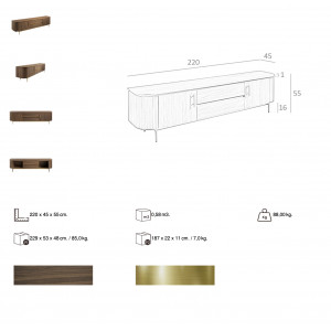MONTREND exkluzív dió TV-szekrény