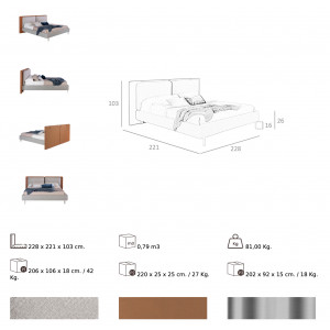 GRANADA exkluzív ágykeret - 180x200cm