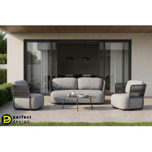 LOMBARDI prémium kültéri szett - beige/szürke