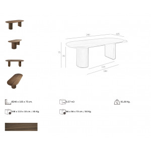 MONTREND exkluzív dió étkezőasztal - 240cm