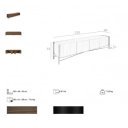 TERUEL exkluzív dió TV- szekrény - 220cm