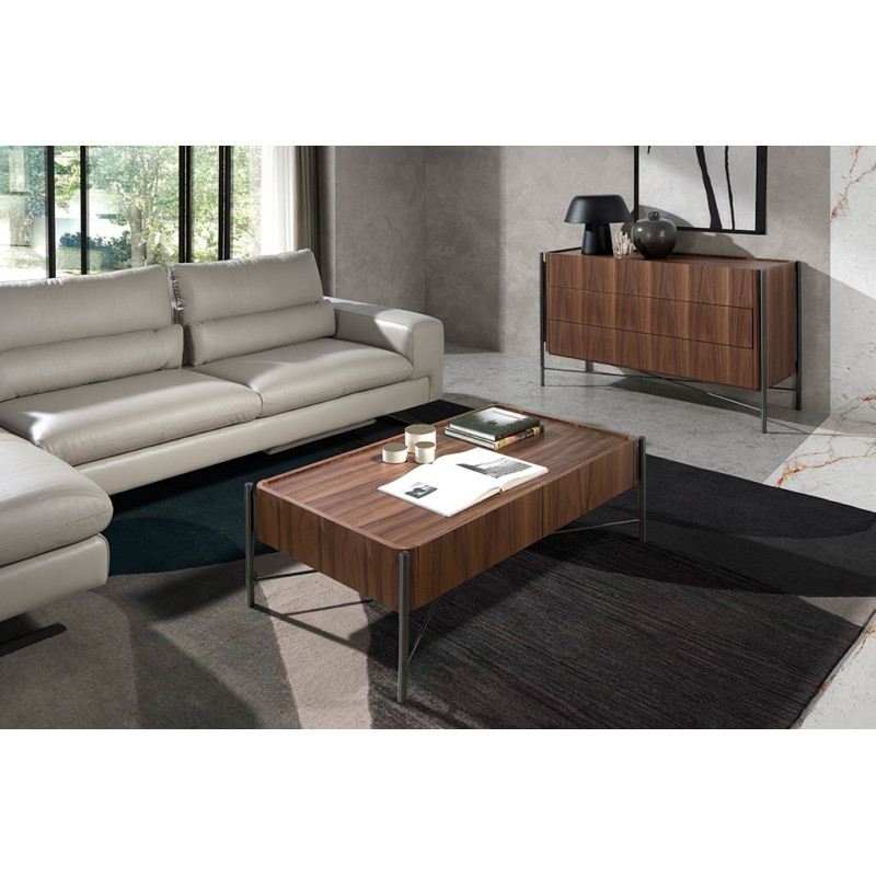 TERUEL exkluzív dió dohányzóasztal - 120cm