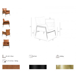 PASCAL prémium bőr fotel - barna