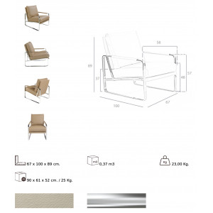 PAMPLONA design fotel - szürke