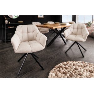 PAPILLON design forgatható szék - beige INVICTA