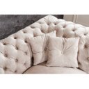 PRINCESS design bársony kanapé - 225cm - beige