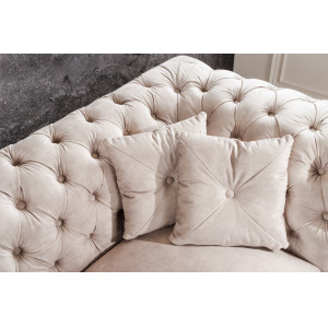 PRINCESS design bársony kanapé - 225cm - beige