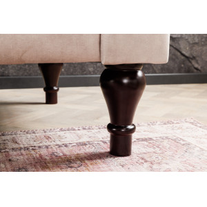 PRINCESS design bársony kanapé - 225cm - beige