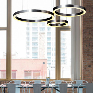 LED CIRCLE design függőlámpa - nikkel - 40/60/80/100cm