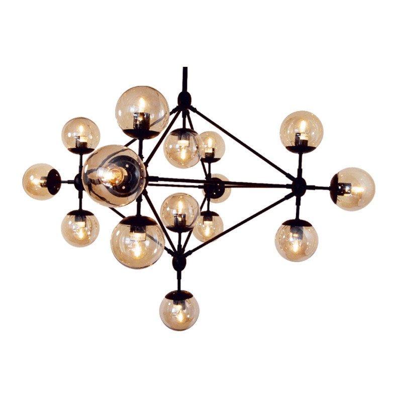 ASTRIFERO-II modern függőlámpa - fekete/borostyán