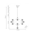 ASTRIFERO-II modern függőlámpa - fekete/borostyán