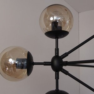 ASTRIFERO-II modern függőlámpa - fekete/borostyán