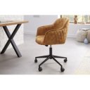 EUPHORIA modern bársony forgószék - okker